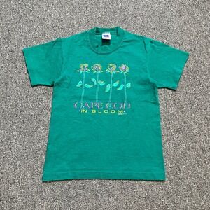 Vintage Russell Athletic T-Shirt Kids Size M 5-6 Green Cape Cod In Bloom 90s USA